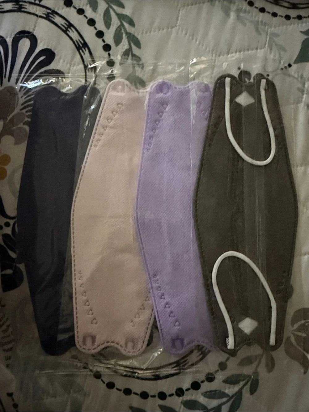 Set of 4 Fashion Face Mask Inserts in Black, Beige, Lavender, and Olive